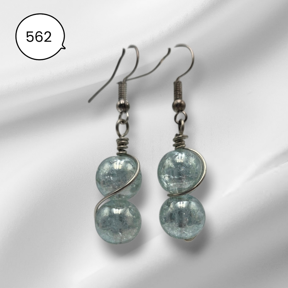 Handmade Elegant Silver Wire Wrapped Earrings